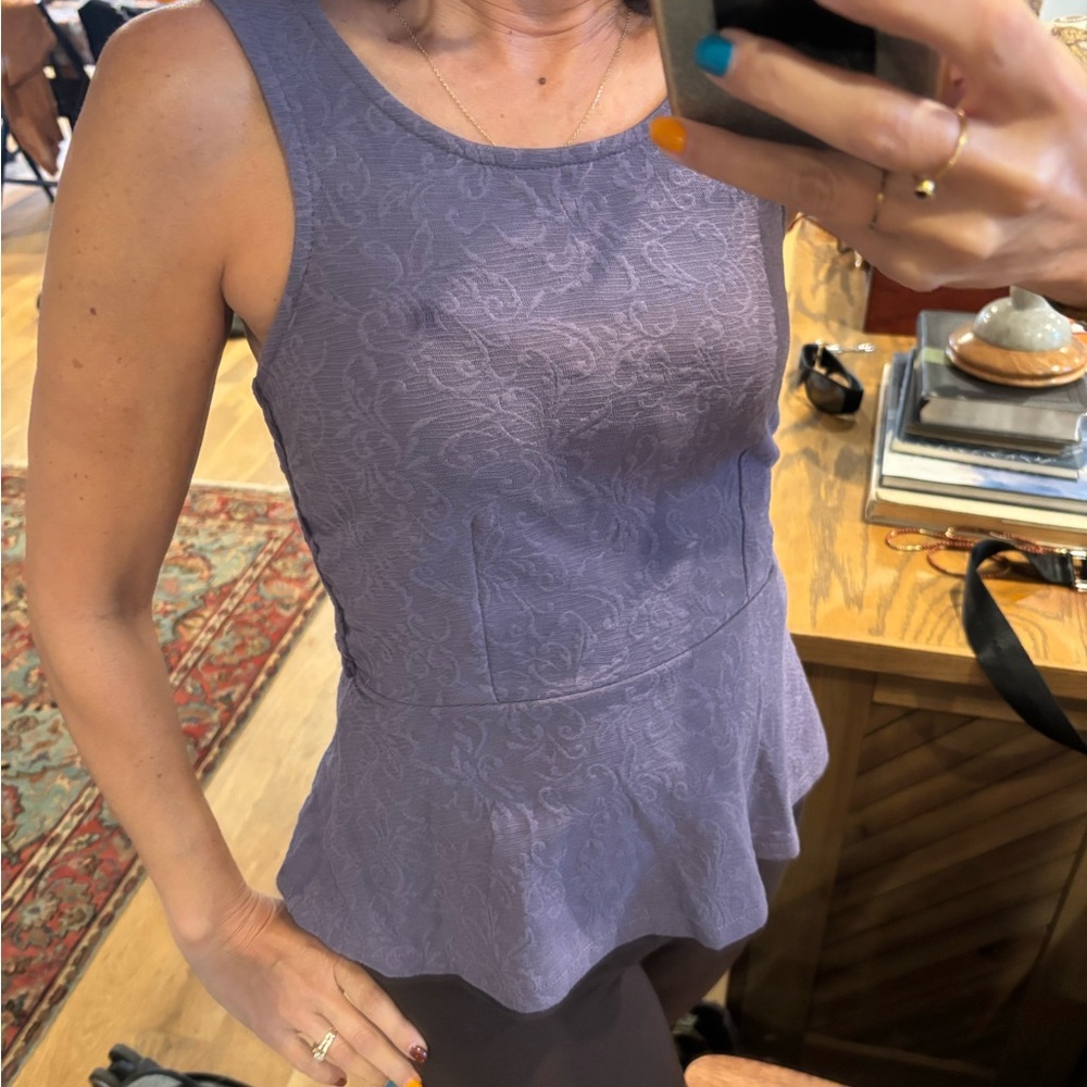 Free People Peplum Top with cutout back